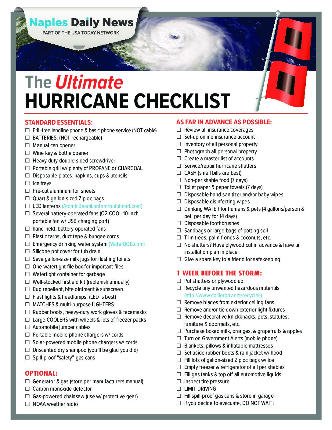 Hurricane Checklist